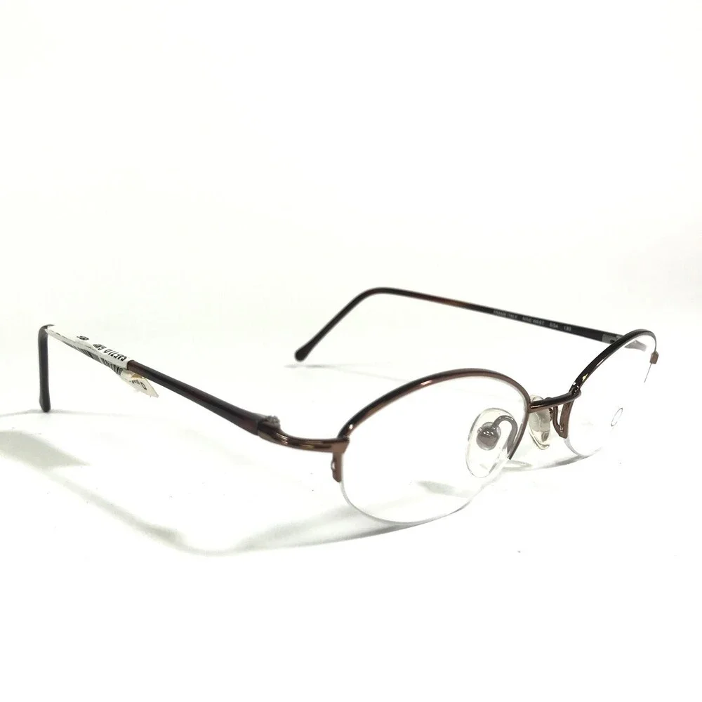 Nine West Petite Eyeglasses Frames 217 EG4 Brown Round Half Rim 46-18-130